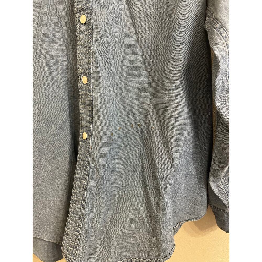 VTG 90s Warner Bros Denim Shirt Mens Size XL Button Up Blue Taz Looney Tunes - Picture 3 of 12